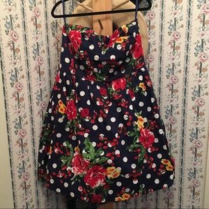 Torrid Strapless Rockabilly Dress size 16